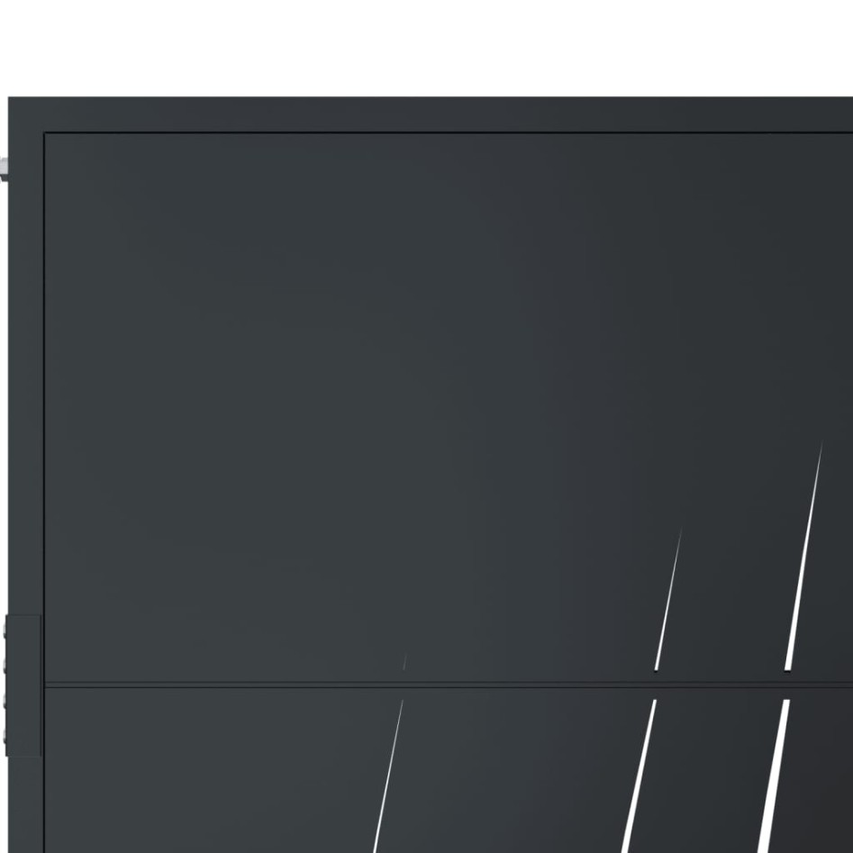 Puerta de jardín acero gris antracita diseño hierba 105x130