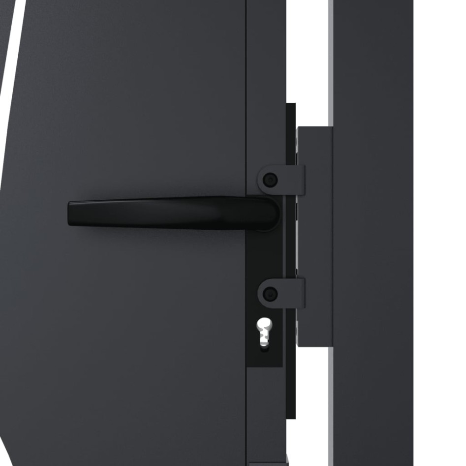 Puerta de jardín acero gris antracita diseño hierba 105x130