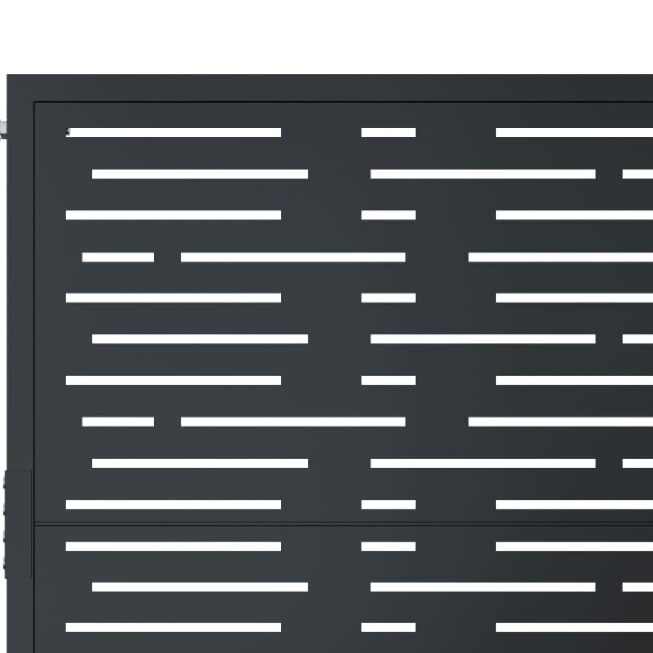 Puerta de jardín acero gris antracita diseño cuadrado