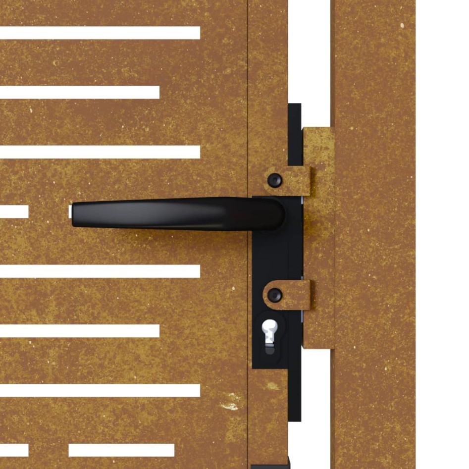 Puerta de jardín acero corten diseño cuadrado 105x80