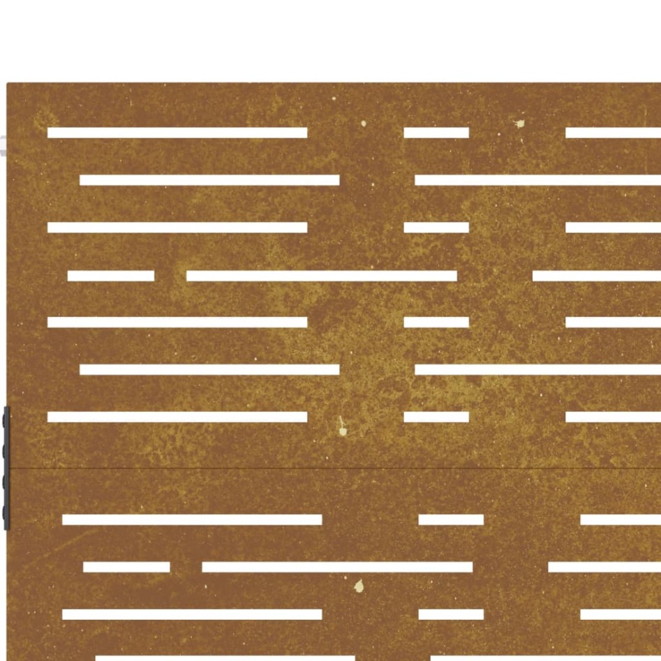 Puerta de jardín acero corten diseño cuadrado 85x75