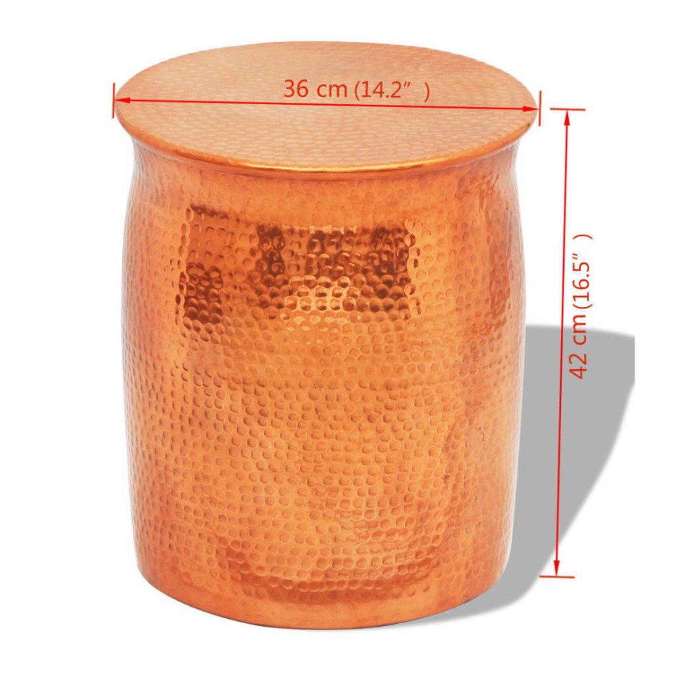 Taburete/mesita de centro de aluminio martillado color