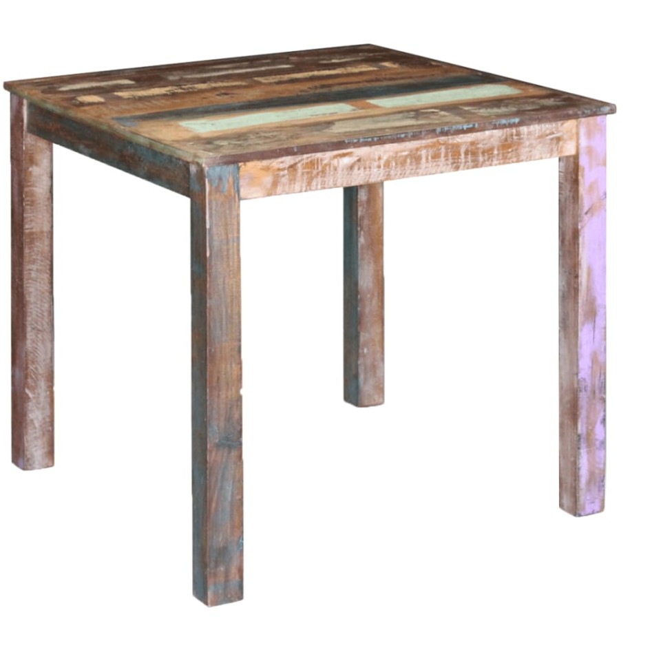 Mesa de comedor de madera maciza reciclada 80x82x76