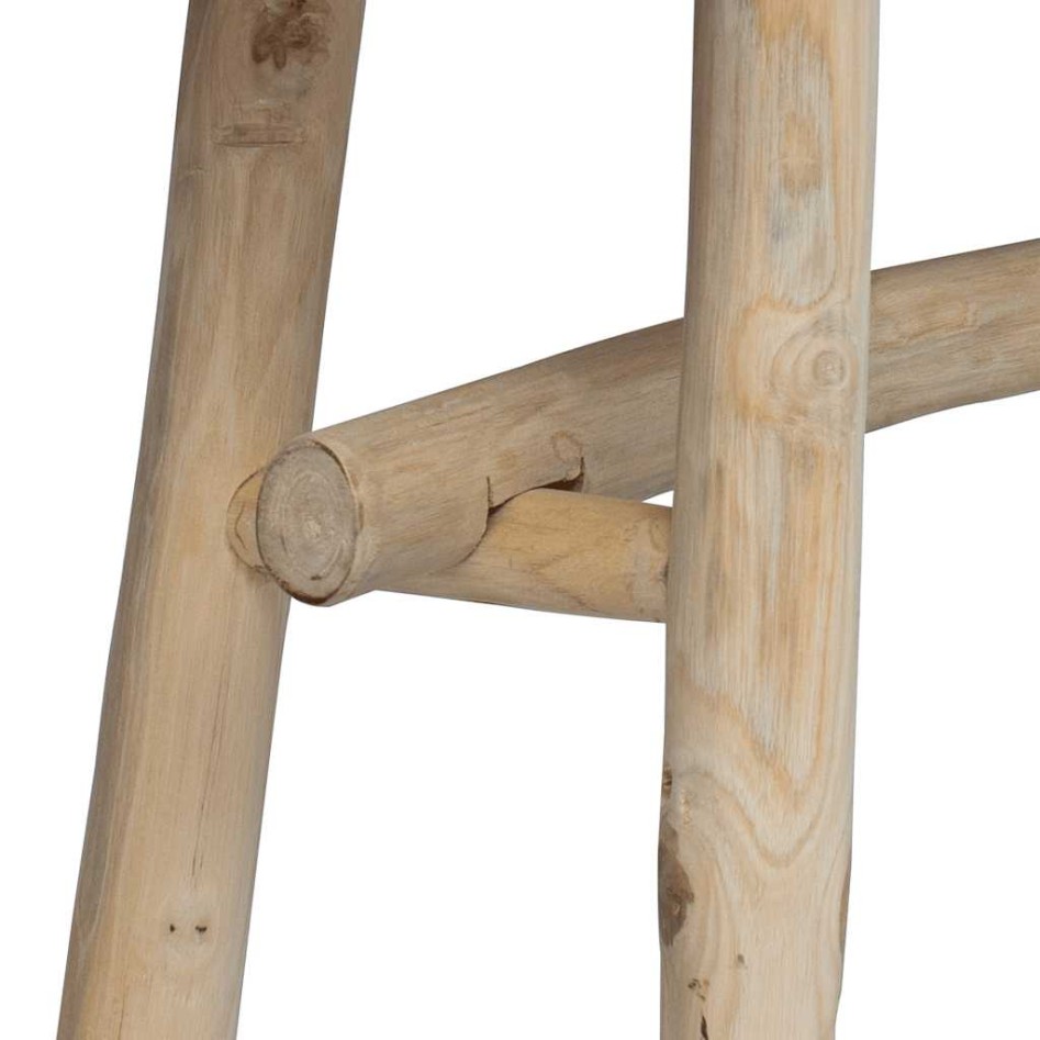 Banco de madera de teca con cuero