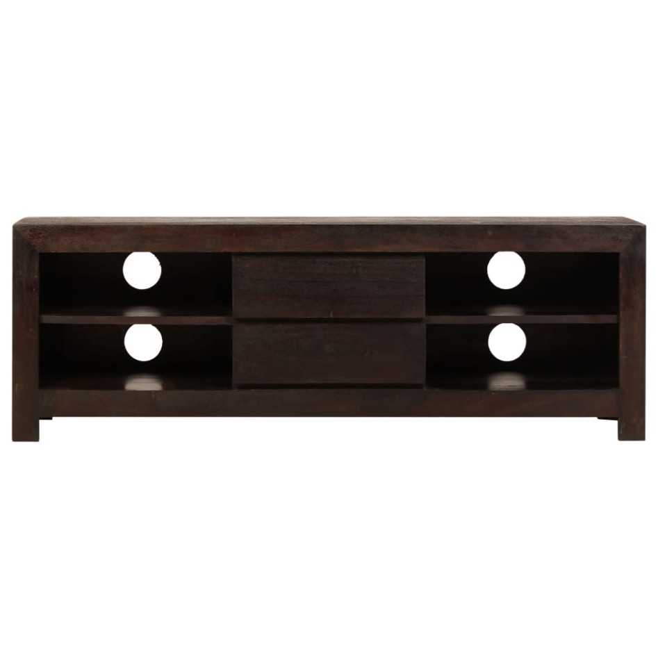 Mueble para TV madera maciza acacia marrón oscuro 120x30x40