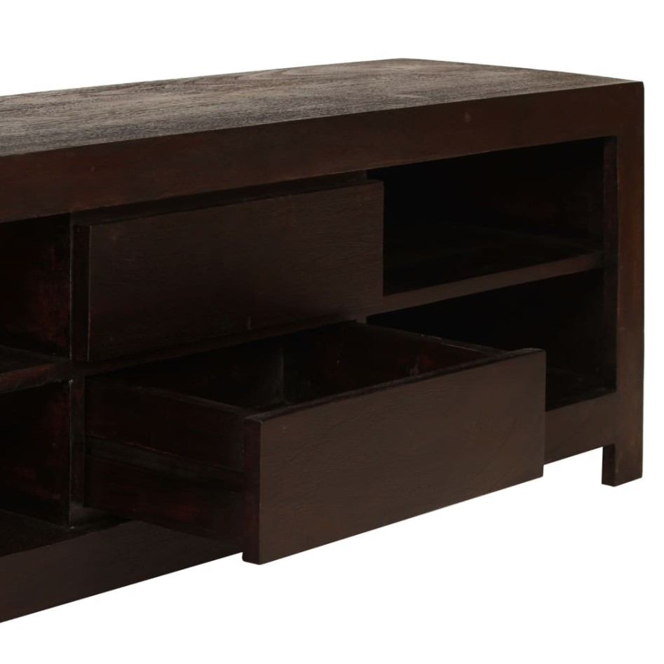Mueble para TV madera maciza acacia marrón oscuro 120x30x40