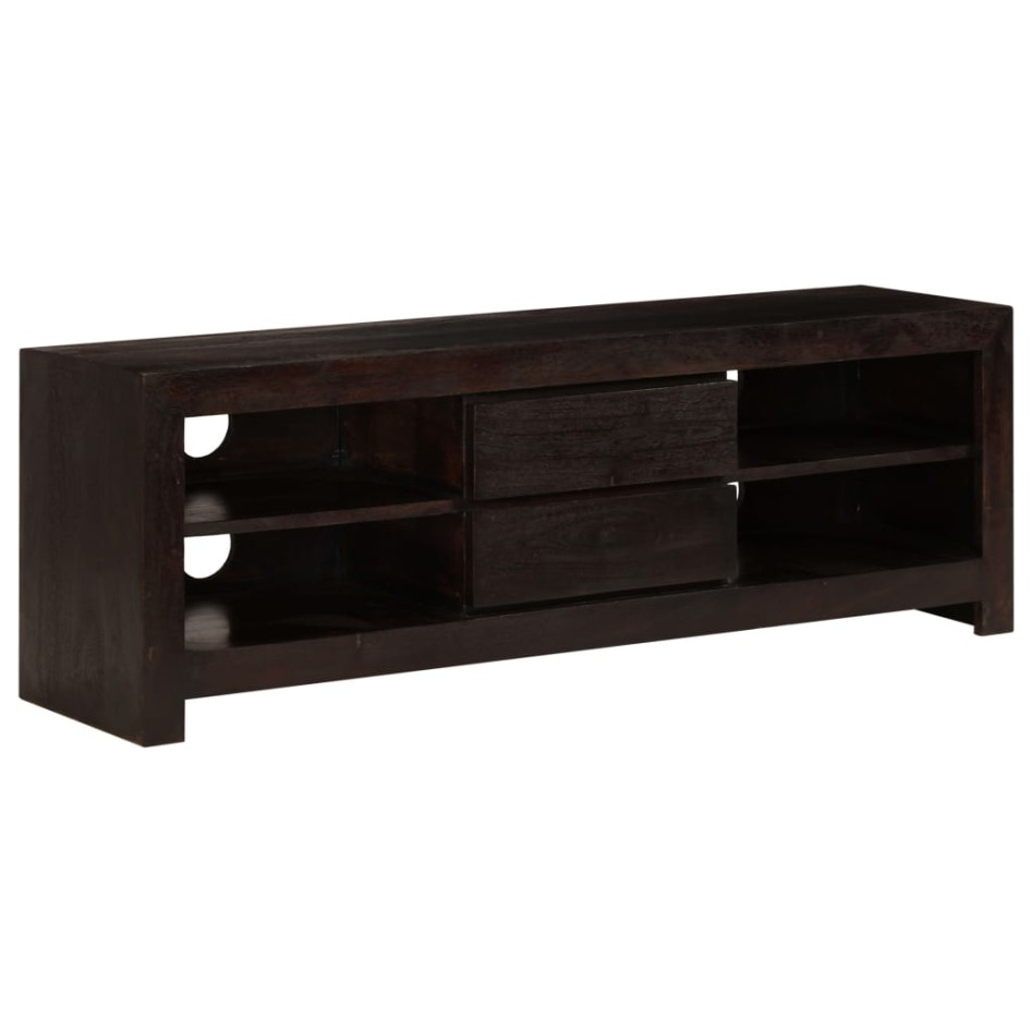 Mueble para TV madera maciza acacia marrón oscuro 120x30x40