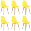 Sillas de comedor 6 unidades plástico amarillo