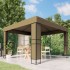 Cenador con doble techo gris taupe 3x3x2,7 m 180