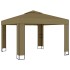 Cenador con doble techo gris taupe 3x3x2,7 m 180