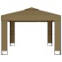 Cenador con doble techo gris taupe 3x3x2,7 m 180