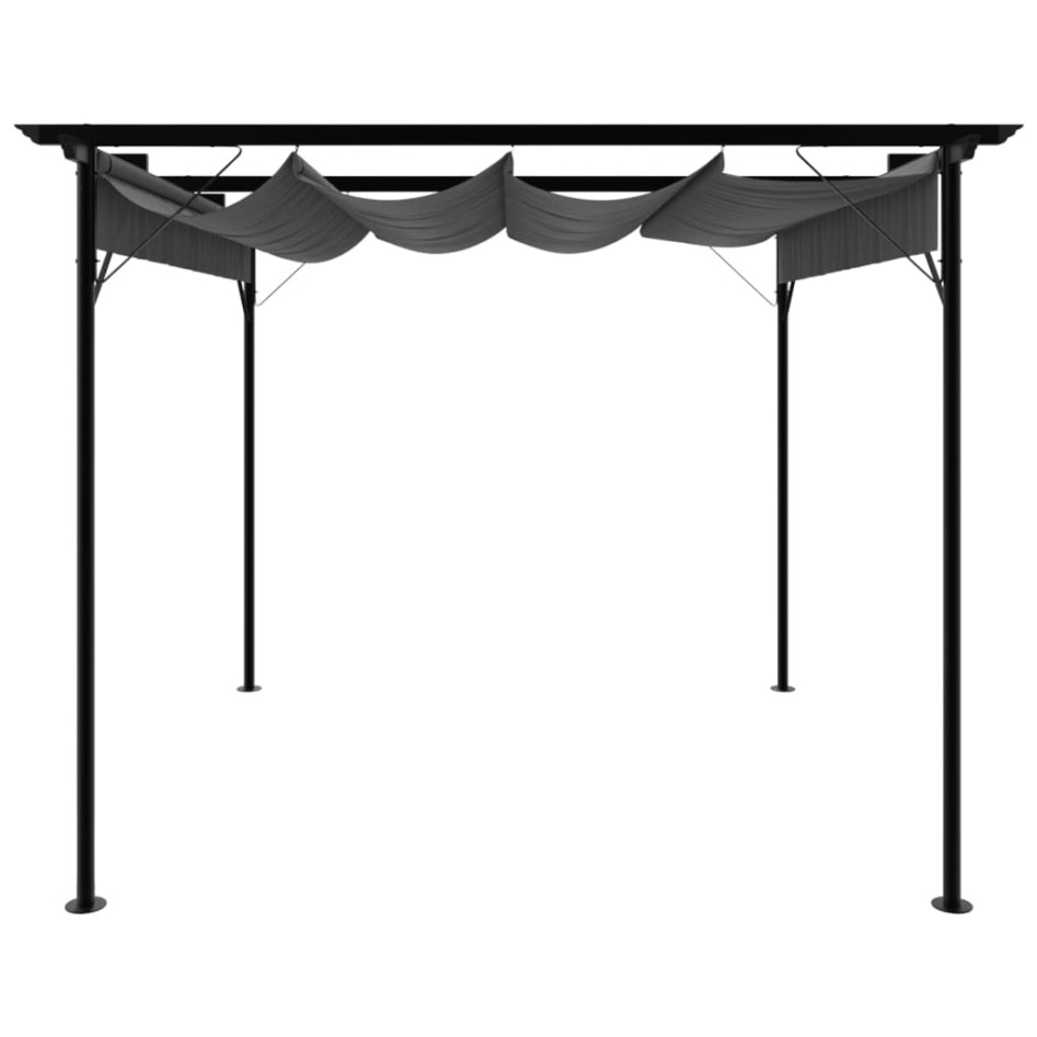 Pérgola con tejado retráctil acero gris antracita 3x3m 180