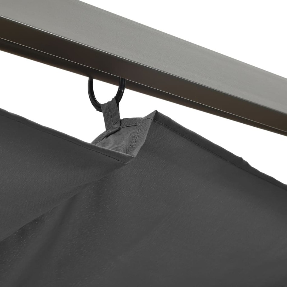 Pérgola con tejado retráctil acero gris antracita 3x3m 180