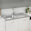 Fregadero de cocina con escurridor acero inox 1000x500x155 mm