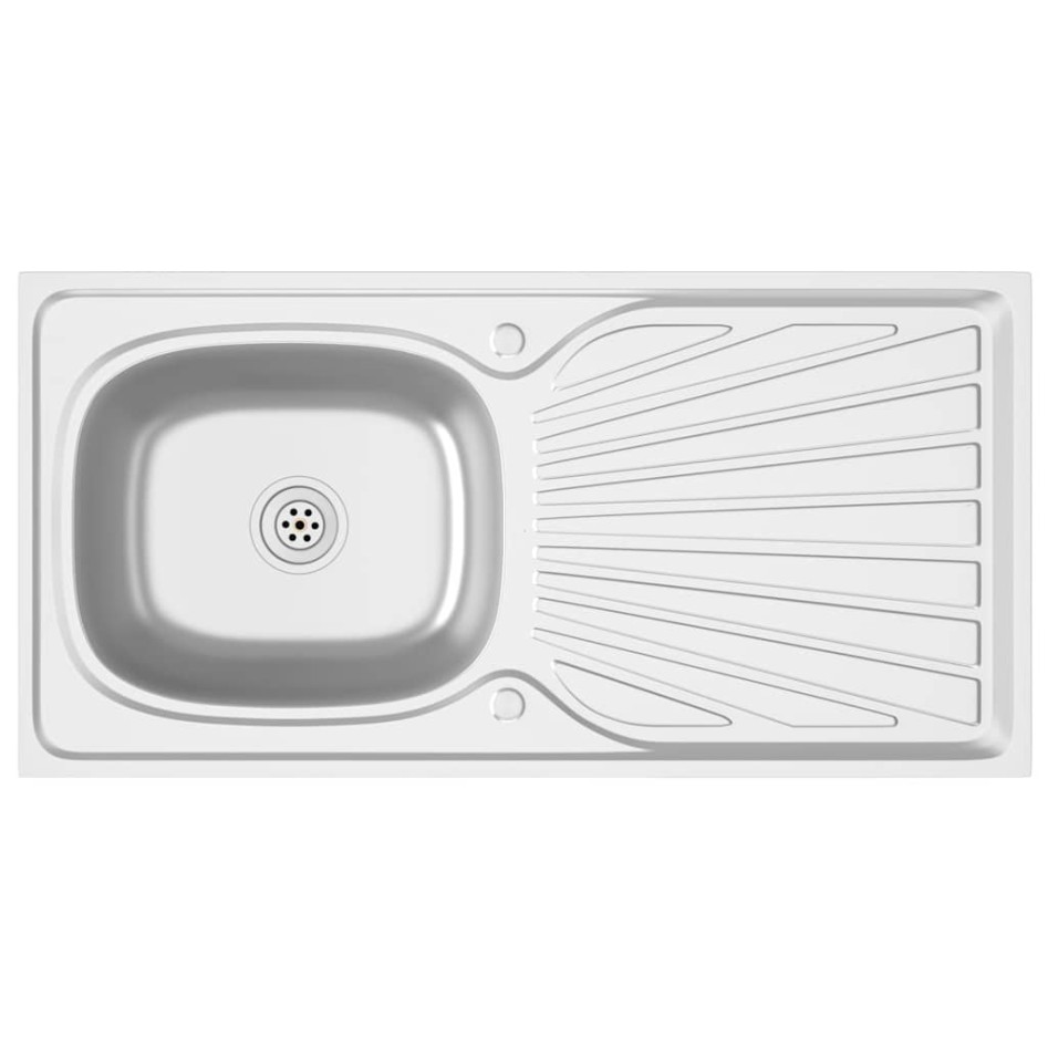 Fregadero de cocina con escurridor acero inox 1000x500x155