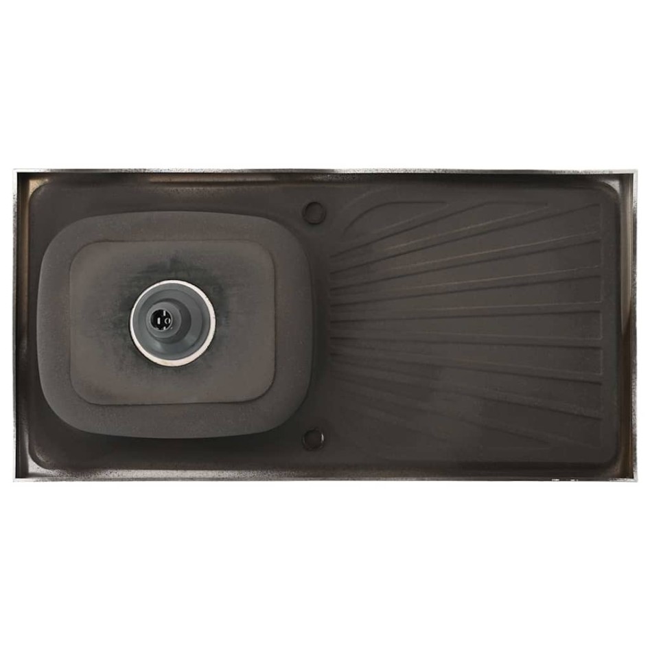 Fregadero de cocina con escurridor acero inox 1000x500x155