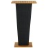 Mesa alta ratán sintético y madera de acacia negro 60x60x110