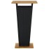 Mesa alta ratán sintético y madera de acacia negro 60x60x110