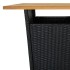 Mesa alta ratán sintético y madera de acacia negro 60x60x110