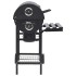 Parrilla de barril ruedas y estantes acero negro 115x85x95