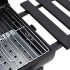 Parrilla de barril ruedas y estantes acero negro 115x85x95