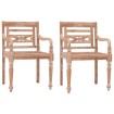 Sillas Batavia 2 unidades madera maciza de teca blanqueada