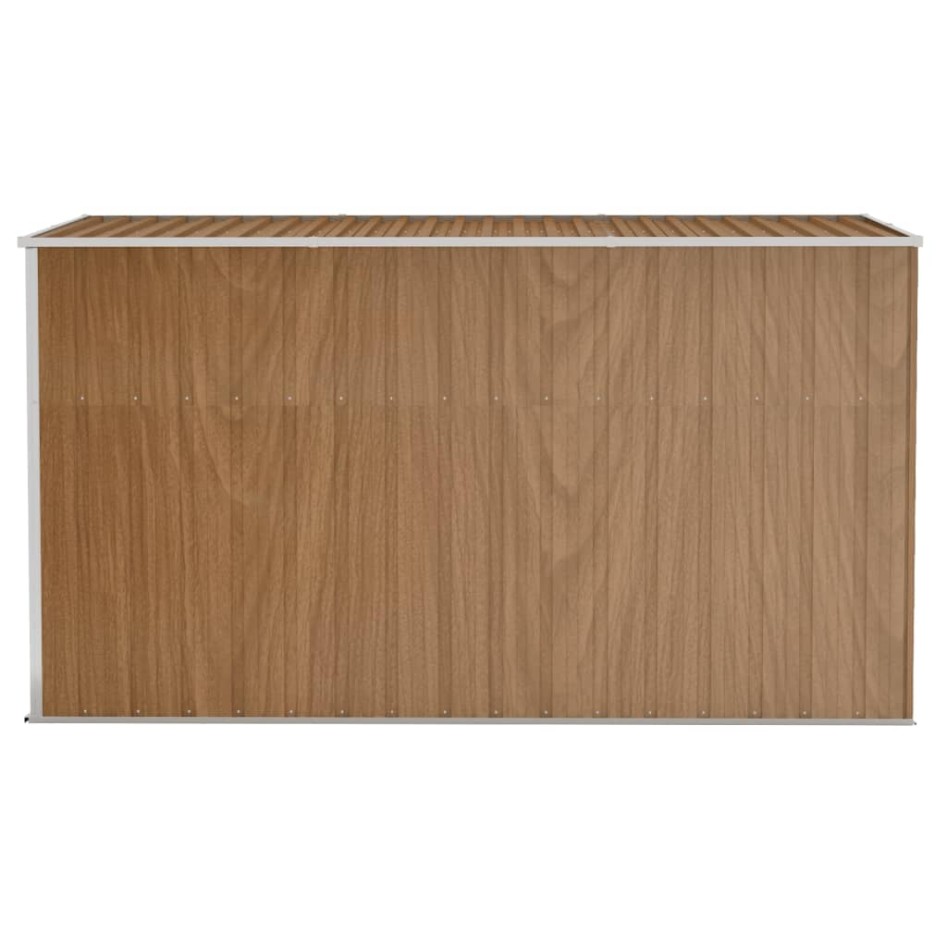 Cobertizo jardín pared acero galvanizado marrón 118x288x178