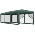 Carpa para fiestas con 8 paredes de malla HDPE verde 3x9
