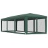 Carpa para fiestas con 8 paredes de malla HDPE verde 3x9