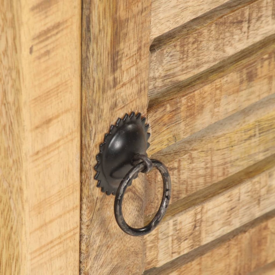 Mesita de noche de madera de mango rugosa 40x30x50