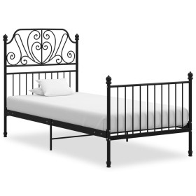 Estructura de cama sin colchón metal negro 100x200
