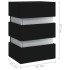 Mesita de noche luz LED madera de ingeniería negra 45x35x67