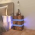Mesita de noche LED madera ingeniería roble ahumado 45x35x67