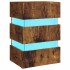 Mesita de noche LED madera ingeniería roble ahumado 45x35x67
