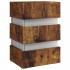 Mesita de noche LED madera ingeniería roble ahumado 45x35x67