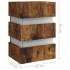 Mesita de noche LED madera ingeniería roble ahumado 45x35x67