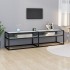 Mueble de TV vidrio templado color mármol blanco 160x40x40,5