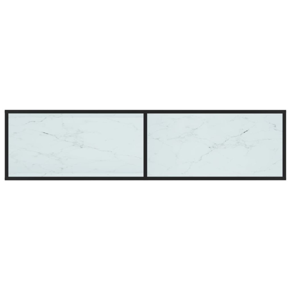 Mueble de TV vidrio templado color mármol blanco 160x40x40,5
