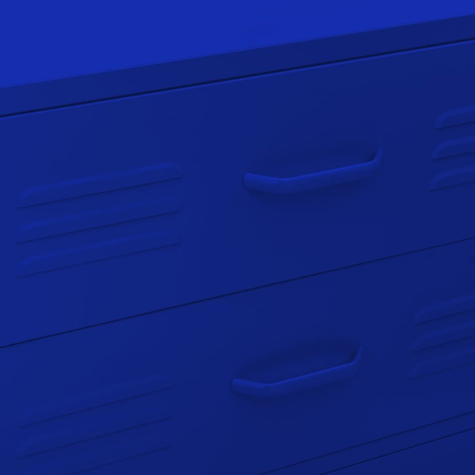 Armario de cajones de acero azul oscuro 80x35x101,5