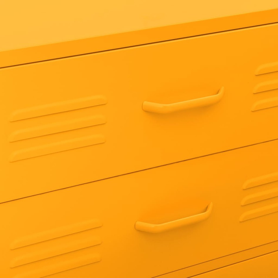 Armario de cajones de acero amarillo mostaza 80x35x101,5