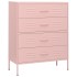 Armario de cajones de acero rosa 80x35x101,5
