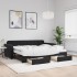 Sofá cama nido con cajones terciopelo negro 90x200
