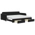 Sofá cama nido con cajones terciopelo negro 90x200