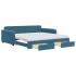 Sofá cama nido con cajones terciopelo azul 100x200