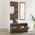 Set de mueble zapatero 3 en 1 madera contrachapada marrón