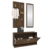 Set de mueble zapatero 3 en 1 madera contrachapada marrón