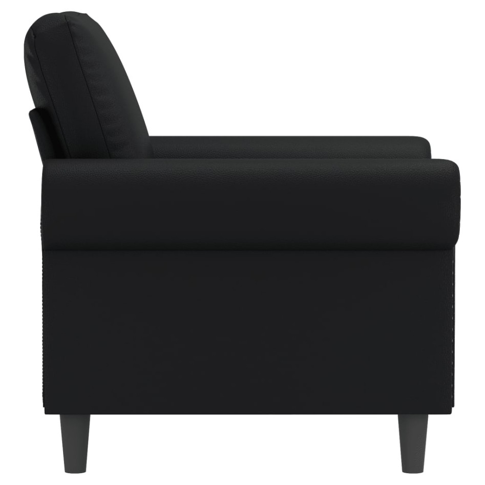 Sillón cuero sintético negro 60