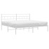 Estructura cama sin colchón con cabecero metal blanco
