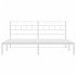 Estructura cama sin colchón con cabecero metal blanco