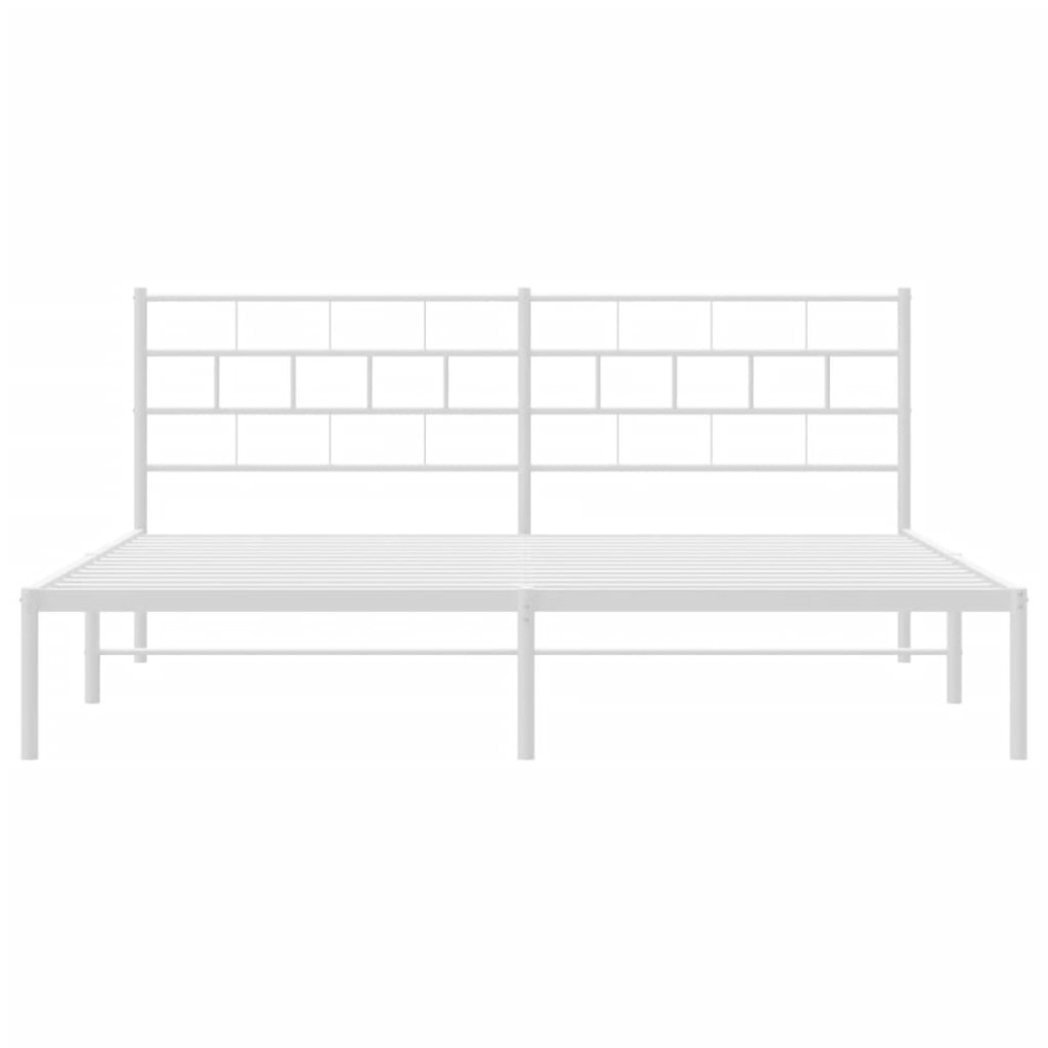 Estructura cama sin colchón con cabecero metal blanco